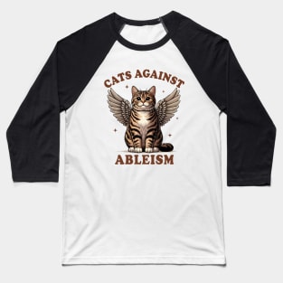 Hidden Disability Invisible Illness Cats Against Ableism Baseball T-Shirt